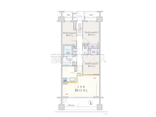 間取図　【エフヴェール・ヒルズ　ソルコート】