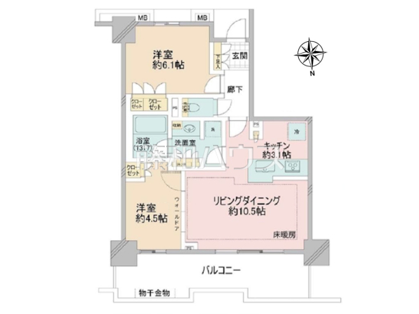 間取図　【ブリリアタワー聖蹟桜ヶ丘　ブルーミングレジデンス】