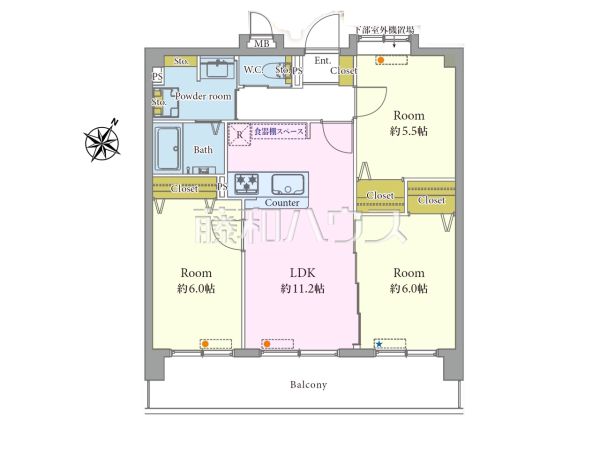 間取図　【ダイアパレスグラン・ステージ博多】