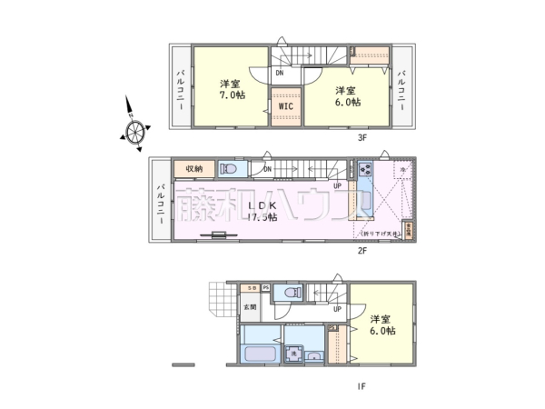 間取図　【新座市東３丁目】見学はしたいけど、なかなか時間が取れない・・・そんな方に出勤前や仕事終わりにマイホームを見学できるサポートをいたします。