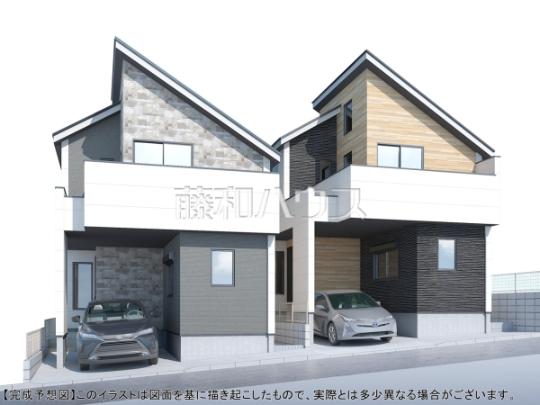 ≪完成予想図（外観）≫建物のプレゼンをさせていただきますので、実際の完成イメージを思い描いていただくことができます。お気軽にお問合せ下さい。　【府中市分梅町１丁目】