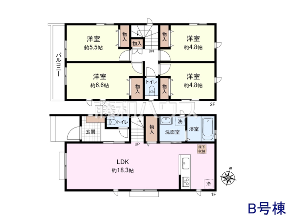 B号棟　間取図　【新座市西堀２丁目】