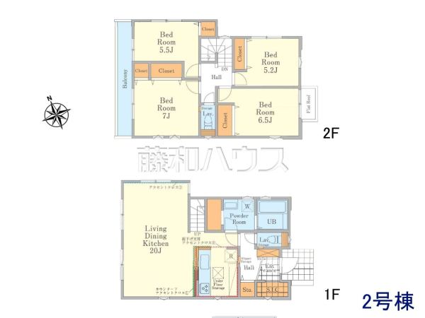 2号棟　間取図　【日野市日野本町３丁目】