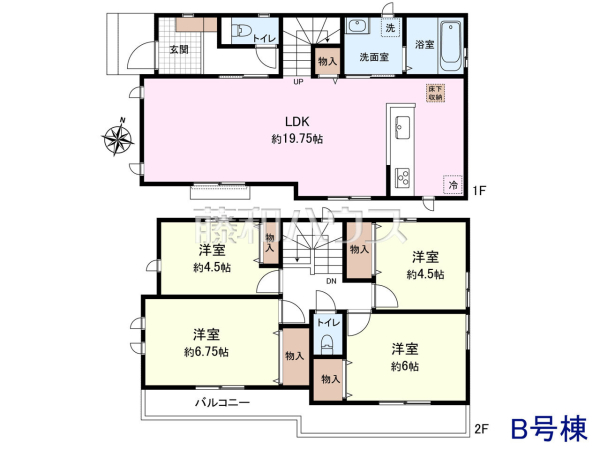 B号棟　間取図　【昭島市美堀町２丁目】