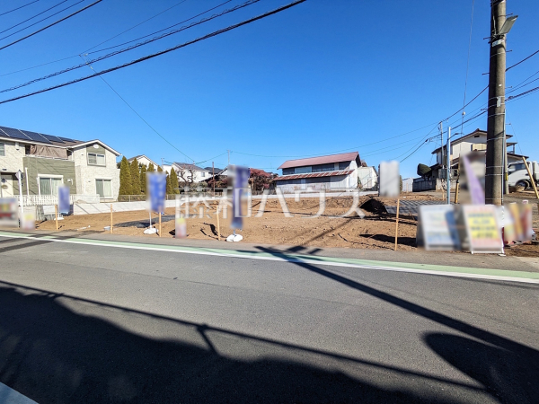 外観　【東村山市秋津町３丁目】　小中学校・スーパーやコンビニが徒歩圏内♪未完成につきお近くの完成施工例をご案内いたします。藤和ハウス久米川店までお問い合わせくださいませ。
