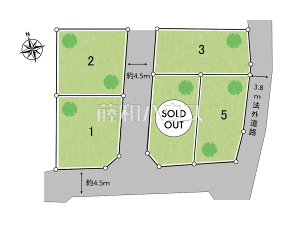 全体区画図　【武蔵村山市中藤４丁目】