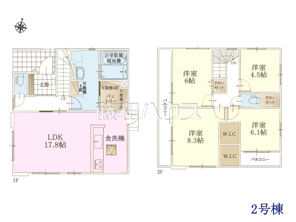 2号棟　間取図　【福岡市南区長住７丁目】