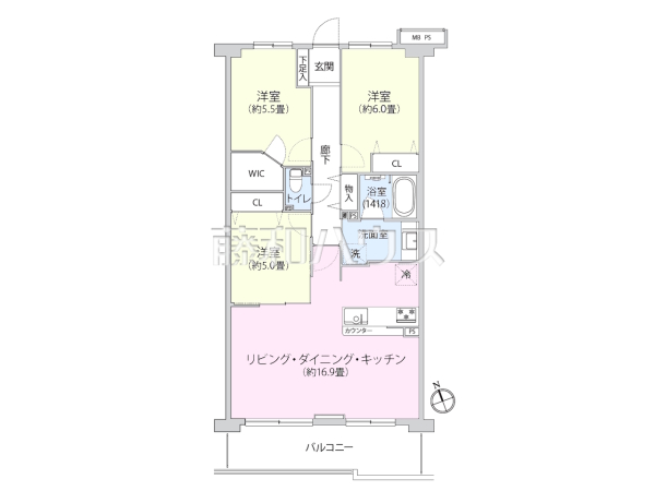 間取図　【ライオンズマンション国領】