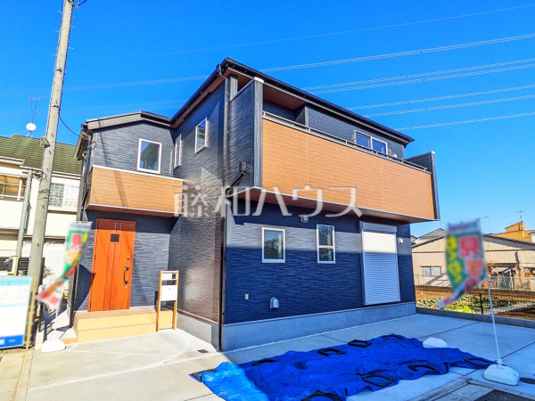 5号棟　外観　【武蔵村山市残堀１丁目】アクセント色を使用し、メリハリのある外観デザインとなっております。　