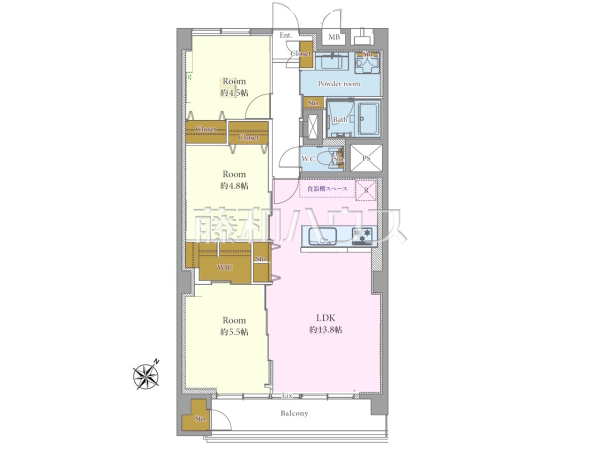 間取図　【三鷹ナショナルコート】