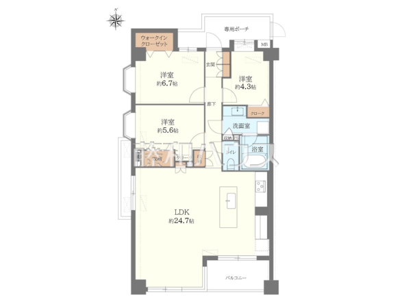間取図　【ロイヤルステージ井草】