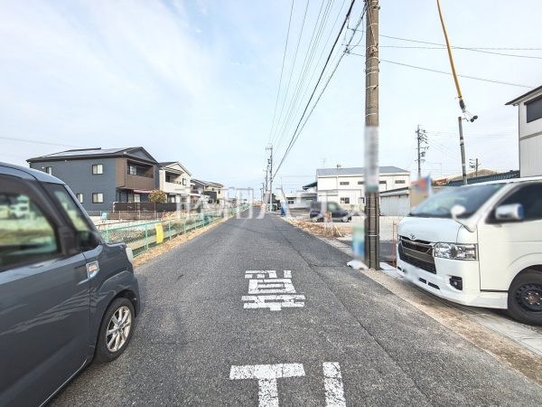 接道状況および現場風景　【北名古屋市熊之庄牛流】