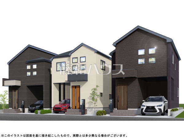 完成予想図（外観）　【清瀬市竹丘３丁目】
太陽に愛され、日当り・通風に優れた魅力的で快適さを追求した邸宅。ここに住むからこそ意味がある。そんな特別感に浸ってみませんか。　