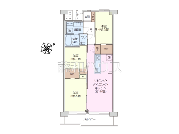 間取図　【コープ府中武蔵野台　3号棟】