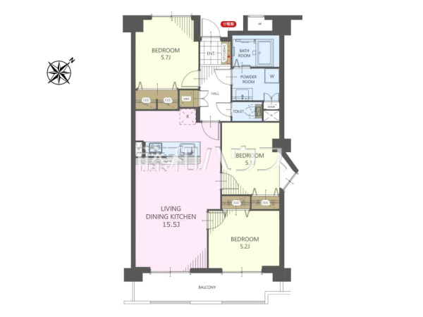 間取図　【コスモテール吉塚】