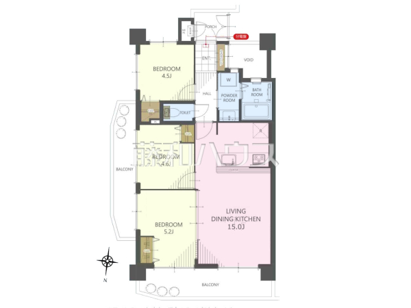 間取図　【ライオンズマンション壺屋第3】