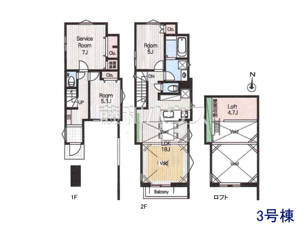 3号棟　間取図　【杉並区今川３丁目】