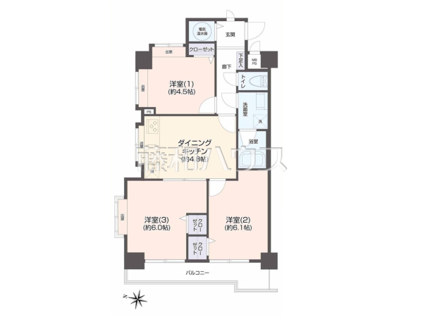 間取図　【ライオンズマンション東村山第2】