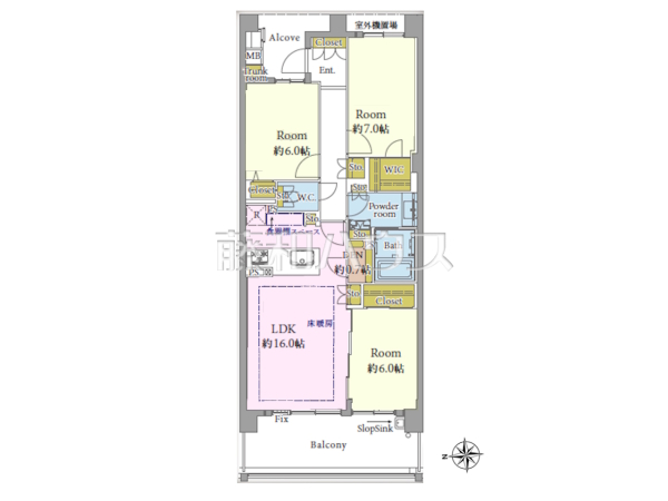 間取図　【クレヴィア京王堀之内パークナードⅠ２番街】