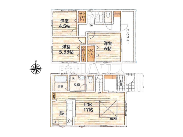 間取図　【小平市学園西町３丁目】 見学はしたいけど、なかなか時間が取れない・・・そんな方に出勤前や仕事終わりにマイホームを見学できるサポートをいたします。 