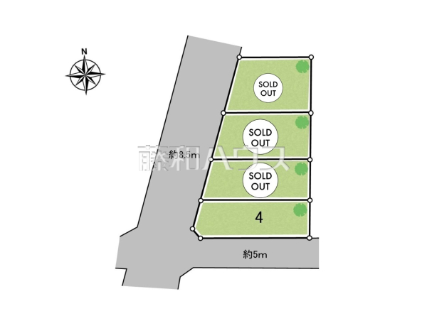 全体区画図【名古屋市守山区大屋敷　全４棟】