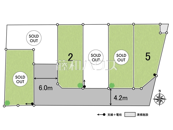 全体区画図　【所沢市上新井５丁目】