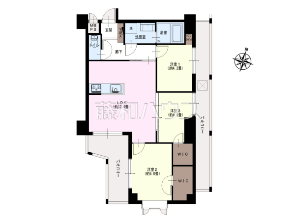 間取図　【ライオンズマンション平和台第三】