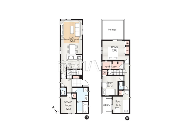 2号棟　間取図　【名古屋市守山区新守西】