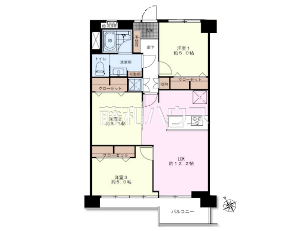 間取図　【府中住吉町住宅　1号棟】
