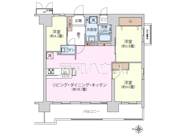 間取図　【ガーデンホーム八王子】