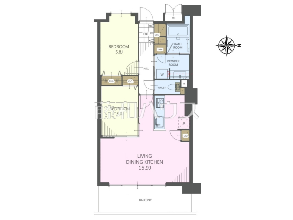 間取図　【モントーレ香椎浜サーフタワーセンターコート】