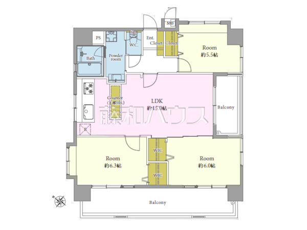 間取図　【ツインタワー空港通り】