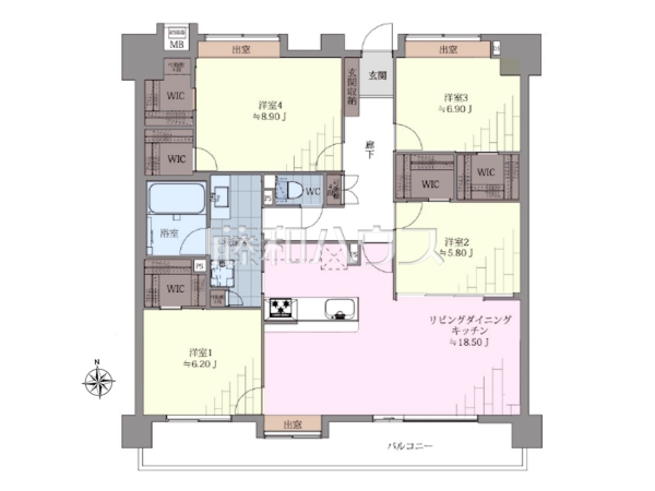 間取図　【アプローズ香住ヶ丘弐番館 】