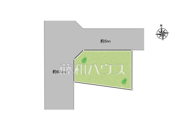 全体区画図　【小平市花小金井５丁目】花小金井駅徒歩16分！南側は隣地通路につき、陽当たり良好です。