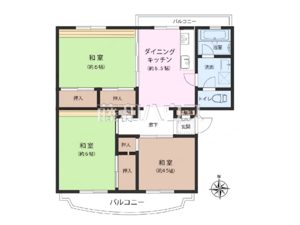 間取図　【多摩ニュータウン　落合団地4-2】