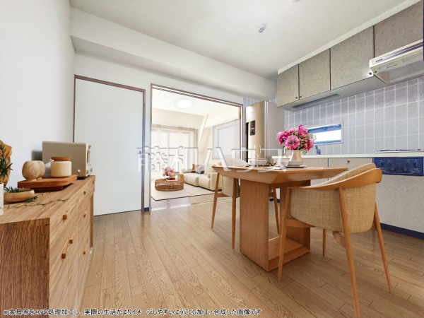 リビング　※配置してある家具や小物はCGによるイメージです。家具・小物は販売価格に含まれません。【マートルコート杉並方南町】