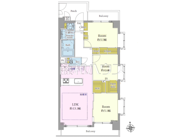 間取図　【サンティール三鷹ノースウィング】