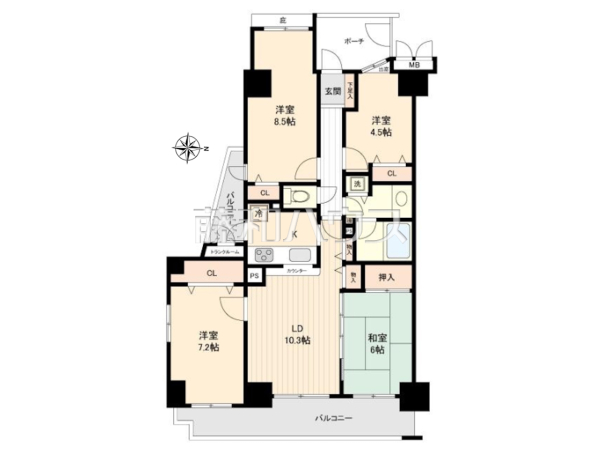 間取図　【ベルシャトゥ立川】