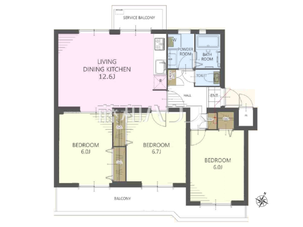 間取図　【西八王子パークハイツ2号棟】
