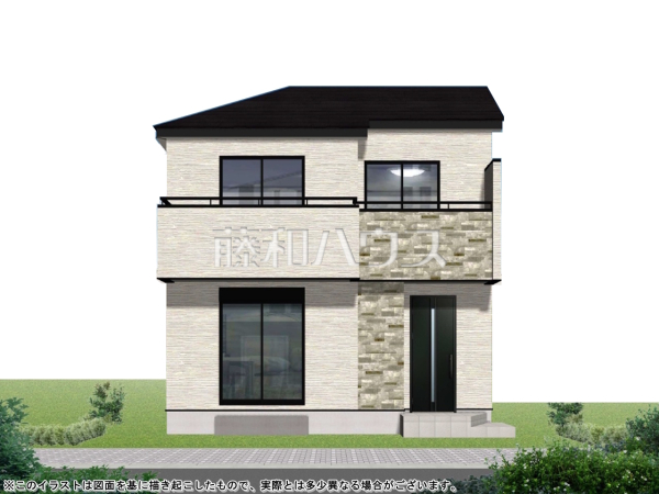 完成予想図（外観）　【日野市石田１丁目】
太陽に愛され、日当り・通風に優れた魅力的で快適さを追求した邸宅。ここに住むからこそ意味がある。そんな特別感に浸ってみませんか。　
