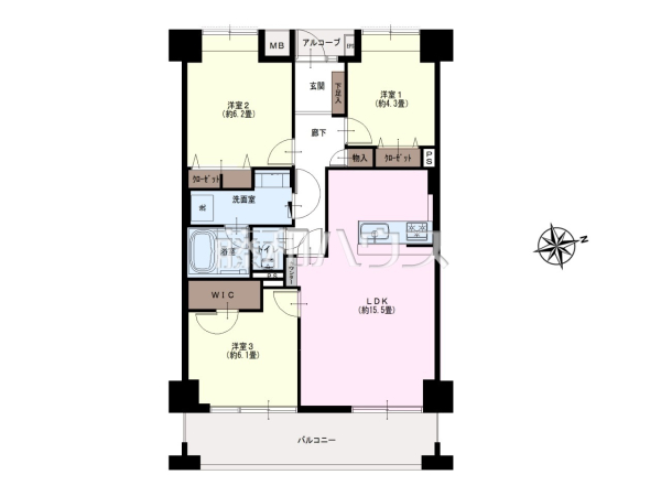 間取図　【クレアビューコート清瀬駅前】