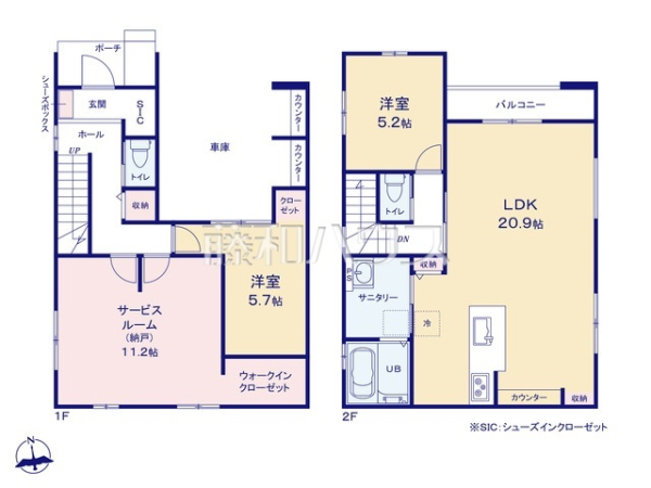 1号棟　間取図　【名古屋市北区西志賀町１丁目】