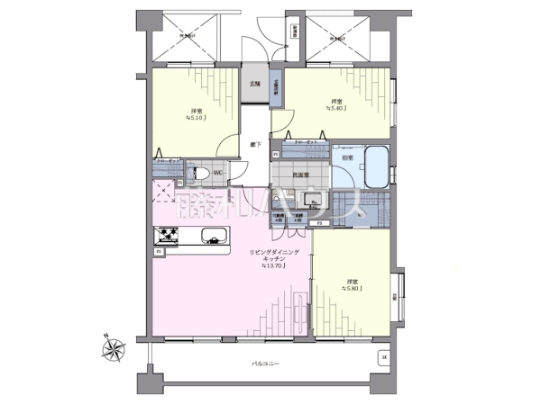 間取図　【エクレールコート三鷹】