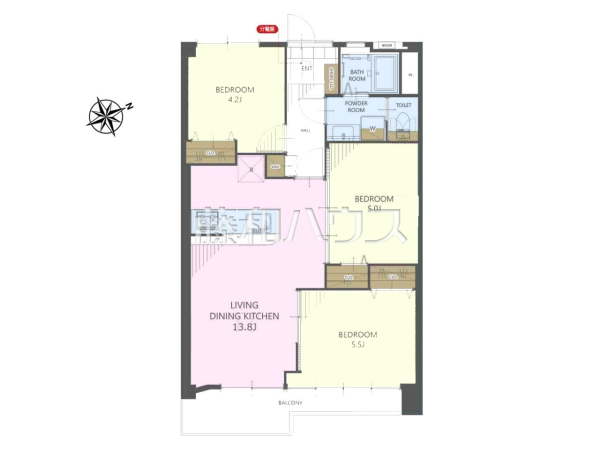 間取図　【府中住吉町住宅　1号棟】