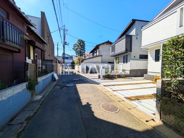 接道状況および現場風景　【世田谷区成城７丁目】