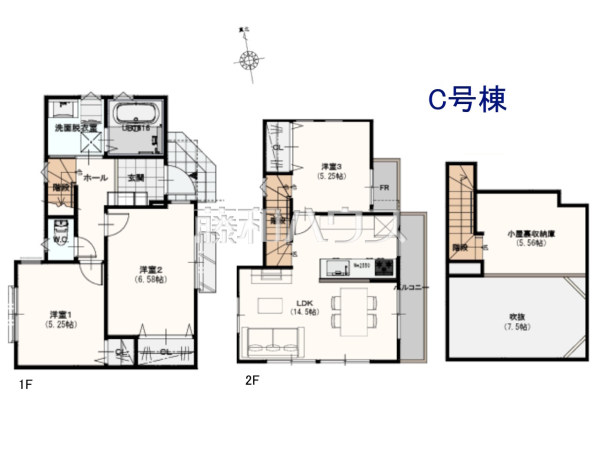間取図　【小平市美園町３丁目】 平日のご案内も可能です。まずはお気軽にお問合せ下さいませ。 