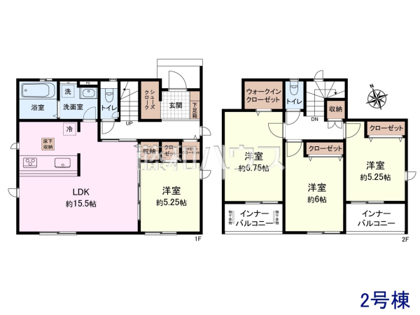 2号棟　間取図　【名古屋市守山区川村町】