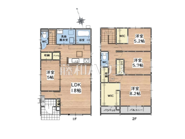 1号棟　間取図　【福岡市東区美和台３丁目】