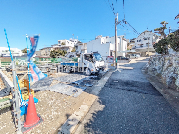 2号棟　接道状況および現場風景　【福岡市中央区輝国２丁目】