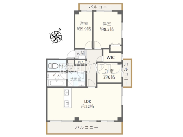 間取図　【志木ニュータウン中央の森参番街　8号棟】